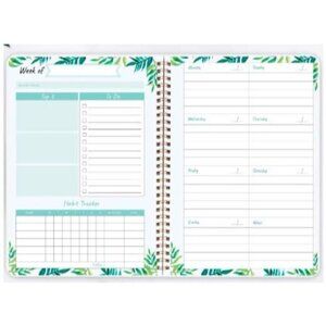 Weekly Planner Spiral 52 Weeks Leaf Design